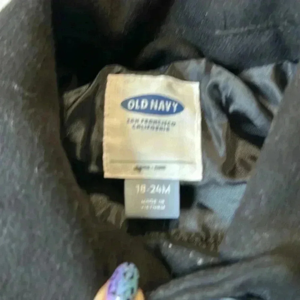 Old Navy Toddler Girls Black Peacoat 18-24 months